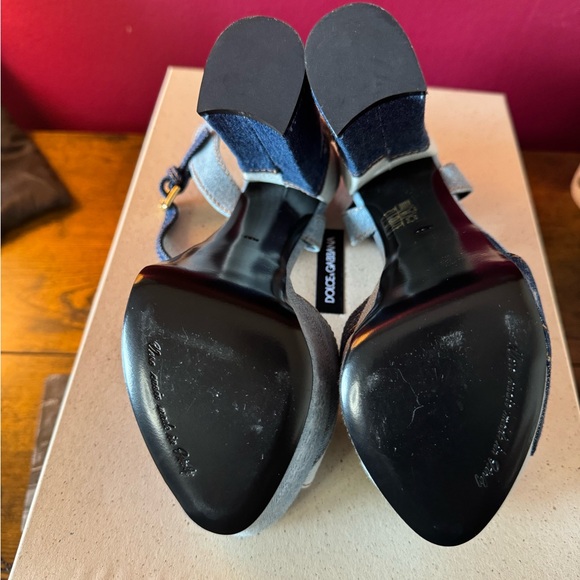 Dolce & Gabbana Blue Patchwork Denim Platform Heeled Sandals - Picture 5 of 10